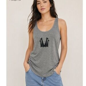 African Detail Graphic Tank Top Giraffe Heather Grey Size 30/ Sm